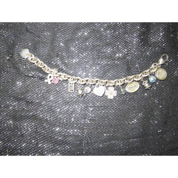 Brighton Signed Charm Bracelet Power of Pink Breast Cancer Awareness 8 inch - Picture 5 of 5
